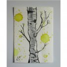 Original  Painting  Birch Trees  ACEO  Card Tree  Watercolor Art Collectible