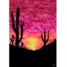Saguaro Park  Painting Cacti Original Art   Arizona  Desert  Landscape  Art