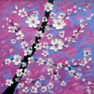 Original Painting Modern Cherry Blossom Tree Sakura Japanese Hanami Art