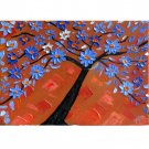 Original Hand Paint Gessoed Cardboard  Oil Painting Tree of Life Home  Decor.
