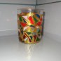2 Stained Glass Candlesticks Handmade  Abstract Tea Light Glass Holder Pencil Organazer