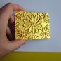 Original ACEO 3D Abstract Gold Flowers Floral Art Miniature OOAK Acrylic