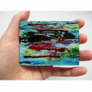 Original Painting ACEO Abstract 3D Stained Glass Miniature Contemporary