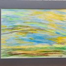 Original Modern Abstract Watercolor Painting of Beautiful Sky in Vivid Colors In Fauvist Style