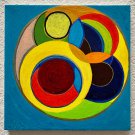 Original Abstract Oil Painting of Circles Conveying Motion In Fauvist/Matisse/Impressionist Style