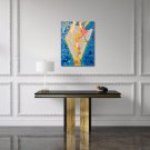 Original Modern Abstract Geometric Women Oil On Canvas Painting In Style Of Kandinsky and Matisse