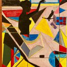 Original Abstract Oil Painting On Canvas of Nudes in MIxed Media Art In Impressonist/Fauvist style