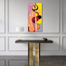 Original abstract geometric oil painting in Fauvist/Matisse/Impressionist Style depicting a path