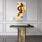 Original abstract geometric oil painting  done in Fauvist/Matisse/Impressionist Style