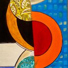 Modern Textured Paper With Blue Yellow Oil On Canvas In The Fauvist Style