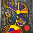 Original Contemporary Oilc And Watercolor Pencil on Canvas In The Style Of Kandinsky
