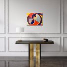 Modern Contemporary Geometric Original Oil on Canvas in the Fauvist Delauney Style