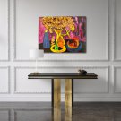 Original Modern Oil Painting with Organic Rose Petals in vase On Canvas In Fauvist/Matisse Style