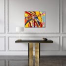 Original Abstract Oil Painting of Lines In The Fauvist/Matisse/Dali/Impressionist Style