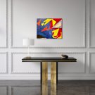 Original Abstract Oil Painting of Geometric Shapes In The Fauvist/Matisse Style