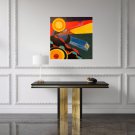 Modern Contemporary Oil Painting of Empowering Woman soaring painting in Fauvist style