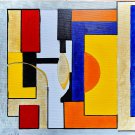 Original Abstract Oil Painting of Dynamic Fluid Geometric Shape In The Fauvist/Matisse Style