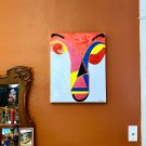 Original Contemporary Abstract Oil On Canvas Depicting Take on James Bond movie in Fauvist Style