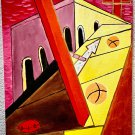 Original Abstract Oil Painting Depicting Humanity's Goal of HeavenDone In The Fauvist/Dali Style