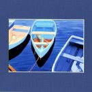 CAPE COD Rowboats, Matted Print, Skiffs Seascape Dinghy, Renee Rutana