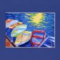 CAPE COD Rowboats, Matted Print, Skiff Seascape Dinghy, Renee Rutana