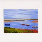 CAPE COD Seascape Boats on Beach Matted Print Renee Rutana