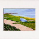 CAPE COD Sea CHATHAM Painting BOAT Matted Print, Renee Rutana