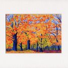 VERMONT Trees Landscape FALL Leaves Matted Print, Renee Rutana