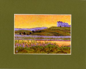 CAPE COD Seascape Truro House Ocean Matted Print Rutana