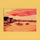SEASCAPE SUNSET, Orange, Red & Grey Tones, Renee Rutana