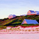 ACEO Print of Original Cape Truro Houses Dune Painting, Renee Rutana