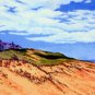 ACEO Print of Original Cape Cod Dune Wellfleet Painting, Renee Rutana
