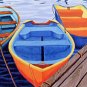 ACEO Print of Original Rowboats Painting, Renee Rutana