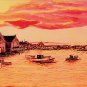 SEASCAPE SUNSET, Orange, Red & Grey Tones, Renee Rutana