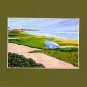 CAPE COD Sea CHATHAM Painting BOAT Matted Print, Renee Rutana