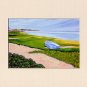 CAPE COD Sea CHATHAM Painting BOAT Matted Print, Renee Rutana