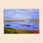 CAPE COD Seascape Boats on Beach Matted Print Renee Rutana