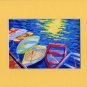 CAPE COD Rowboats, Matted Print, Skiff Seascape Dinghy, Renee Rutana