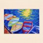 CAPE COD Rowboats, Matted Print, Skiff Seascape Dinghy, Renee Rutana