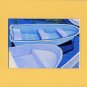 CAPE COD Blue Rowboats Matted Print, Skiffs, Seascape, Renee Rutana
