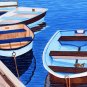 CAPE COD Blue & Brown Rowboats Matted Print, Skiffs, Seascape, Renee Rutana