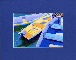 CAPE COD Rowboats, Dinghy, Skiff, Matted Print, Renee Rutana