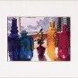COLORED GLASS BOTTLES IN THE WINDOW Blue, Green, Yellow & White Matted Photo Print, Renee Rutana