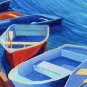 ACEO Print of Original Rowboats Painting, Renee Rutana
