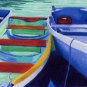 ACEO Print of Original Rowboats Painting, Renee Rutana