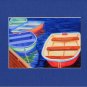 CAPE COD Bright Colored Rowboats Matted Print, Skiffs, Seascape, Renee Rutana