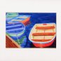 CAPE COD Bright Colored Rowboats Matted Print, Skiffs, Seascape, Renee Rutana