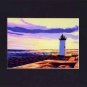 Portsmouth, New Hampshire, Newcastle Sunset, Lighthouse, Matted Print