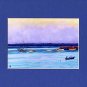 CAPE COD Sea PROVINCETOWN Painting BOATS Matted Print, Renee Rutana