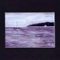 CAPE COD Sea HYANNIS Painting BOATS Matted Print, Renee Rutana